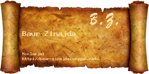 Baur Zinajda névjegykártya